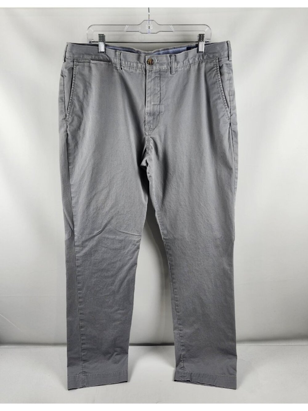 Polo Ralph Lauren Pants Mens 38x33 Gray The Polo Chino Straight Stretch